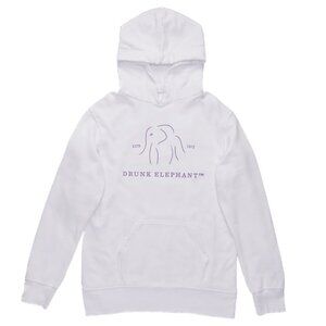 Drunk Elephant White Hoodie Hooded Sweatshirt